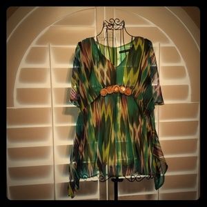 Madison Paige Watercolors resort wear flowy blouse